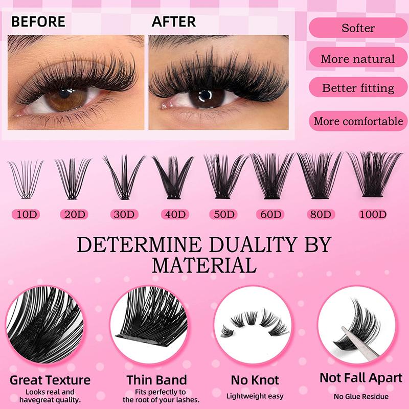 Eyelash Extension For Asian Eyes - Wispy Lash Extension Kit C Curl