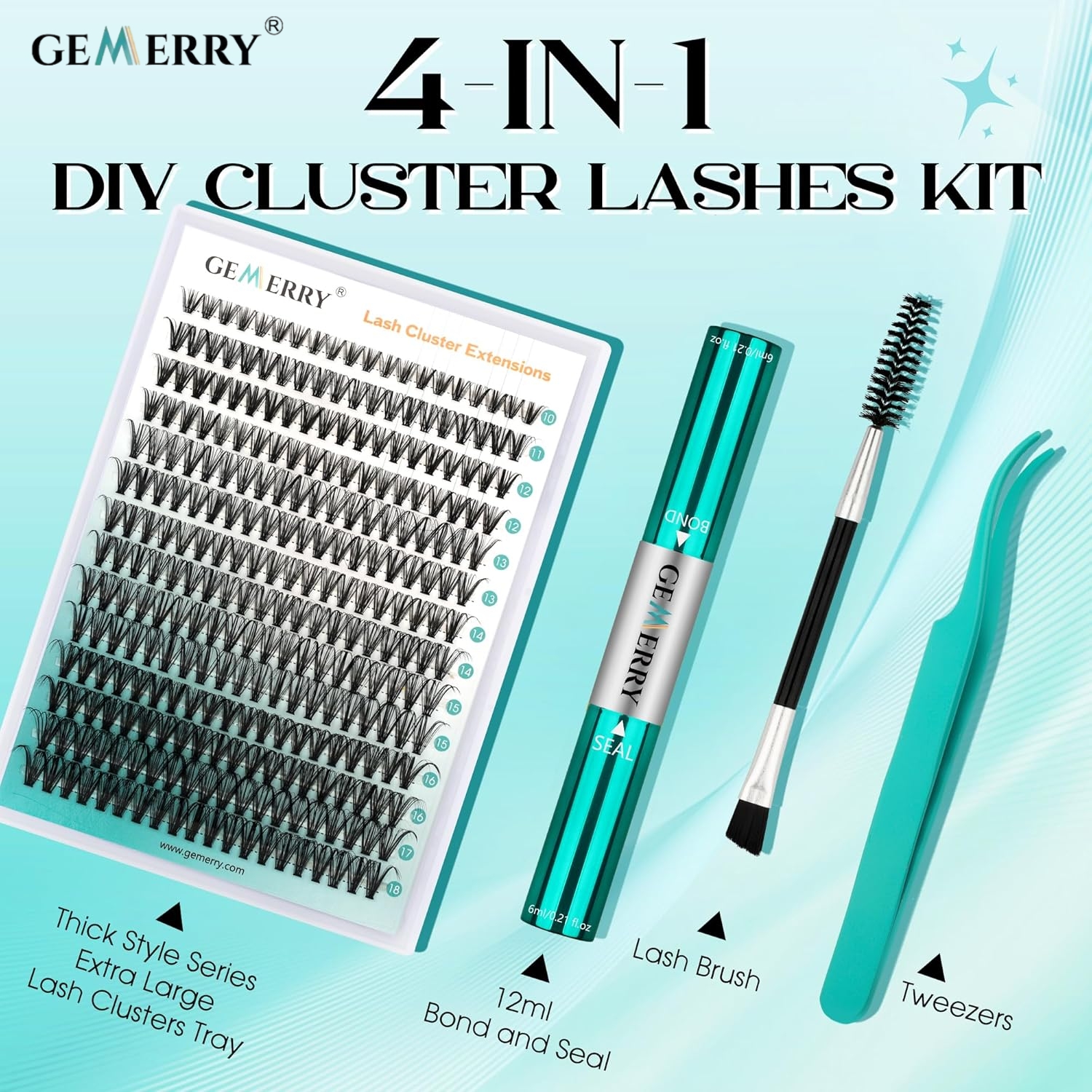 Eyelash Extension For Asian Eyes - GEMERRY Heat Cluster Individual D Curl