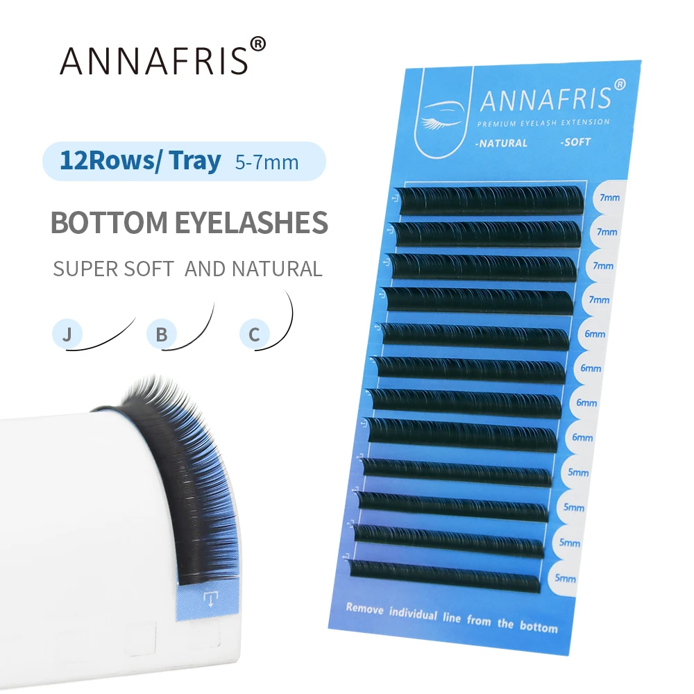 Eyelash Extension For Asian Eyes - ANNAFRIS Lower Lashes 5-7mm Mix Individual