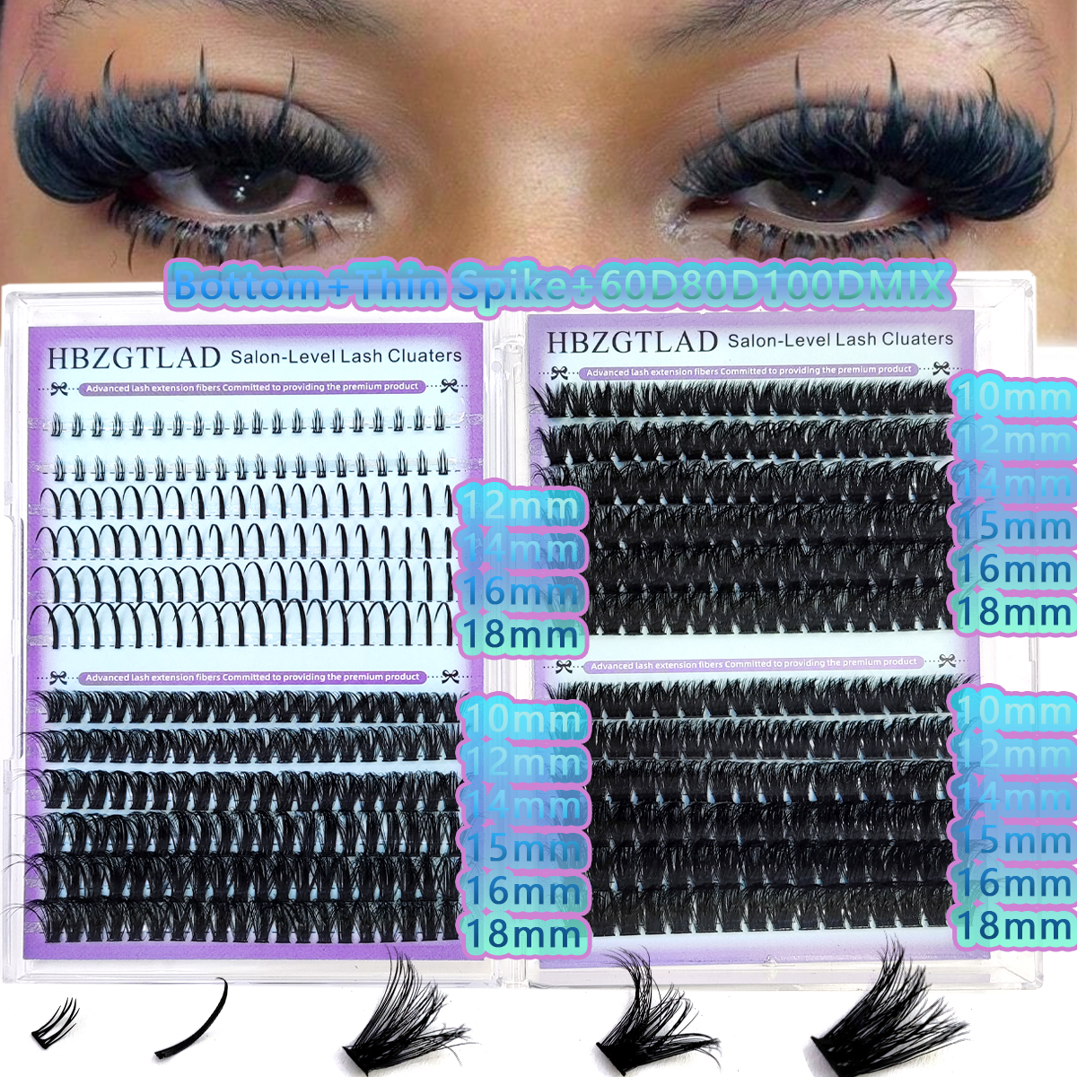 New 24Rows 60D-180D Lash Spike - Eyelash Extension Wet Look avaliação e preço