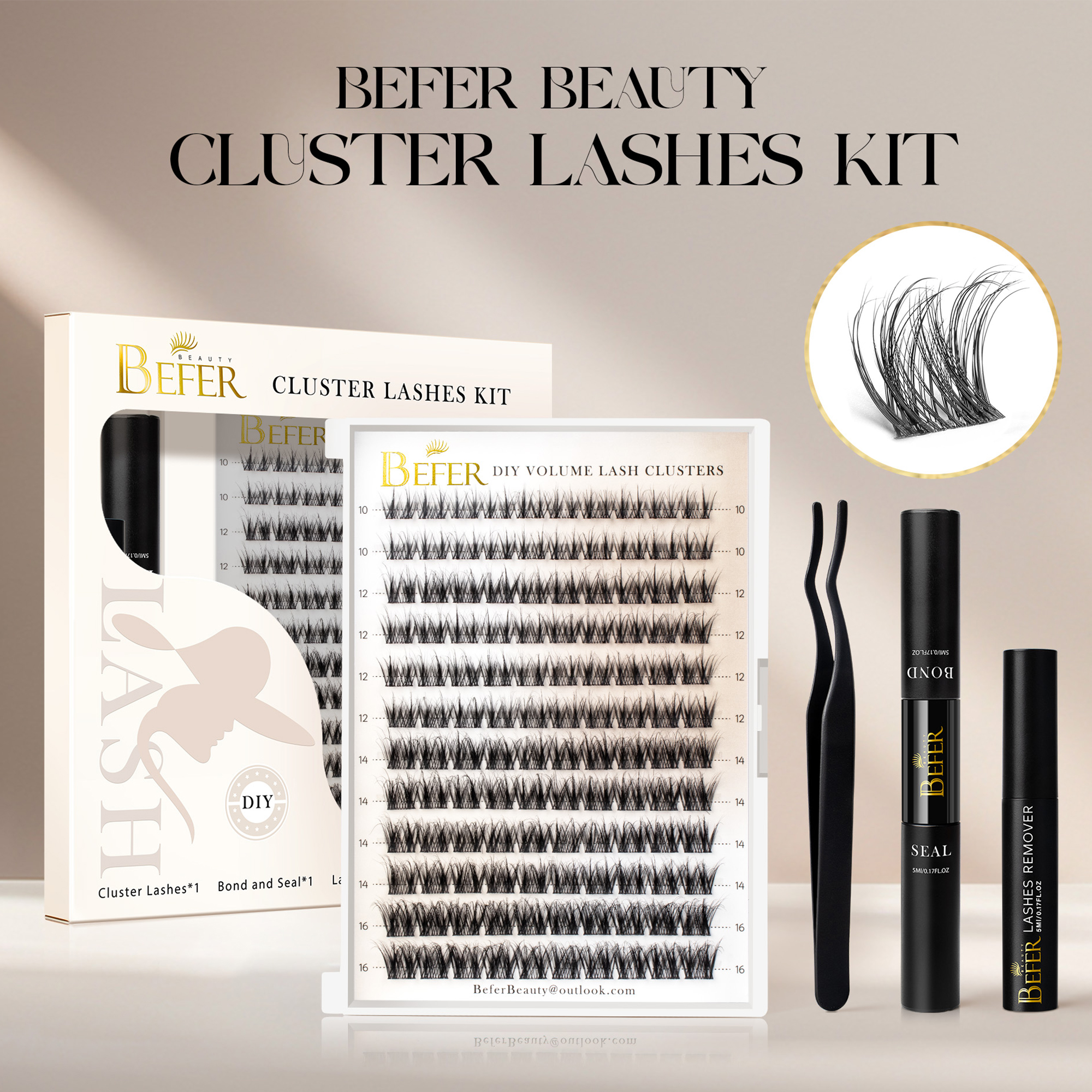Befer Lash Clusters Kit False  - Eyelash Extension For Asian Eyes avaliação e preço