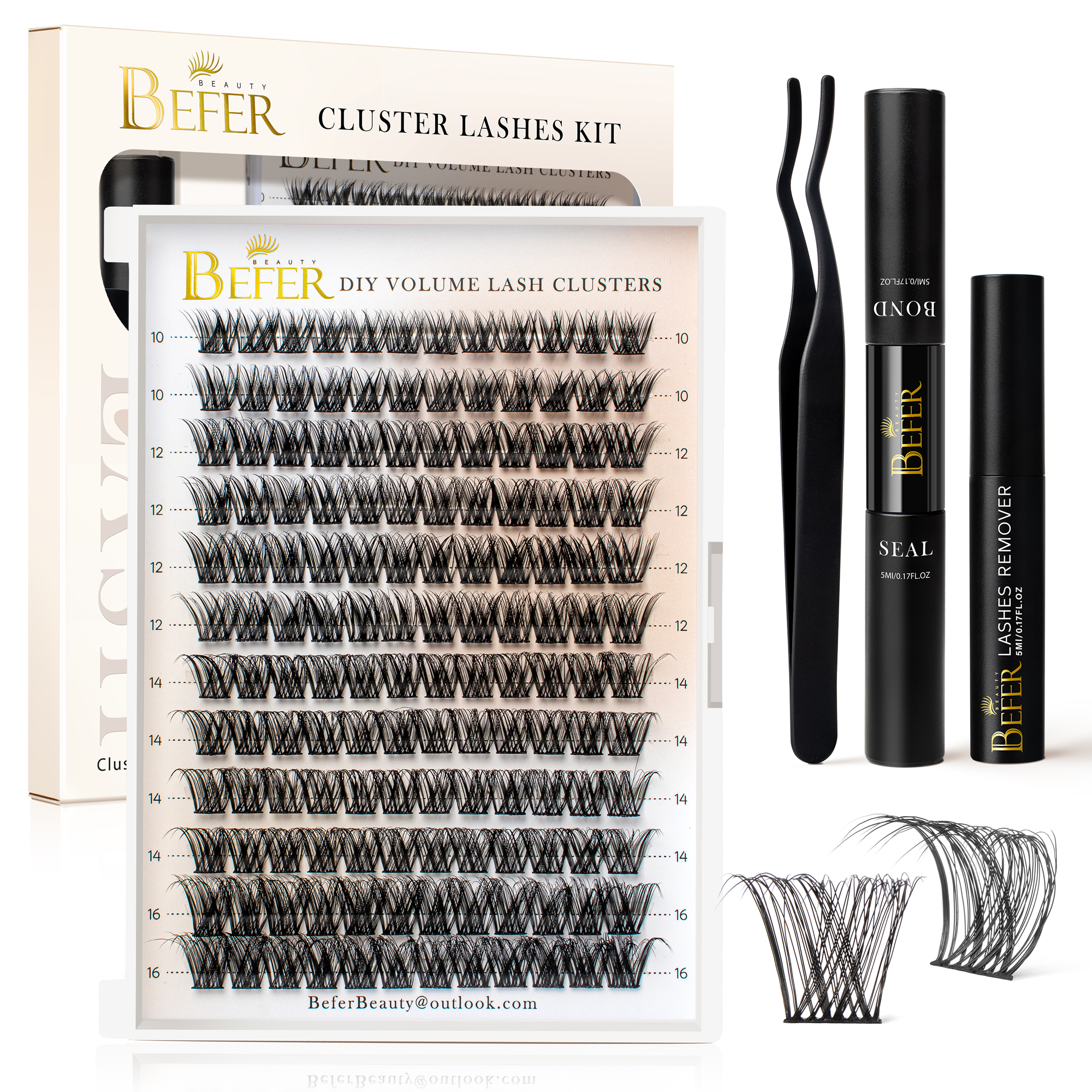 Befer Lash Clusters Kit False  - Eyelash Extension For Asian Eyes avaliação e preço