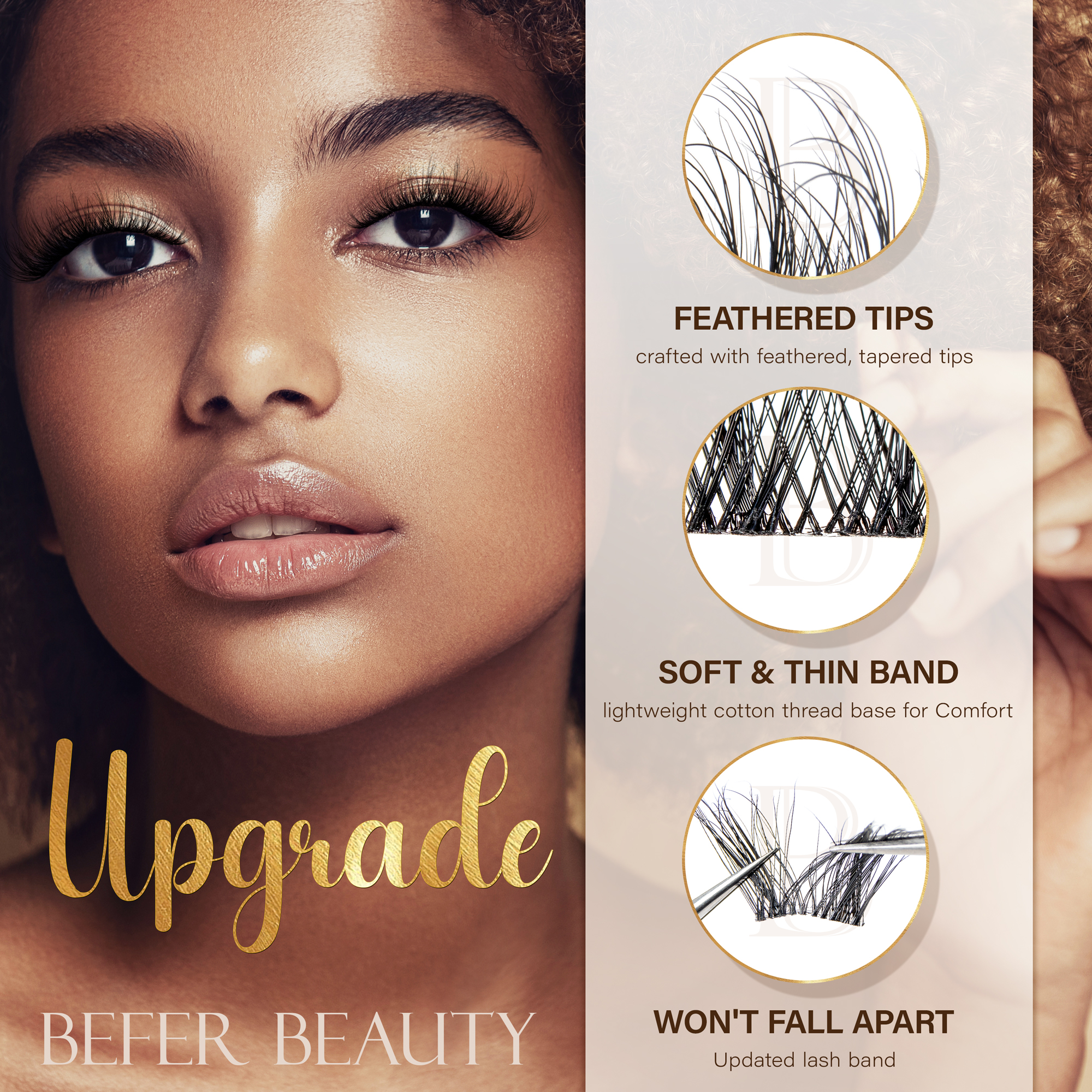 Befer Lash Clusters Kit False  - Eyelash Extension For Asian Eyes avaliação e preço