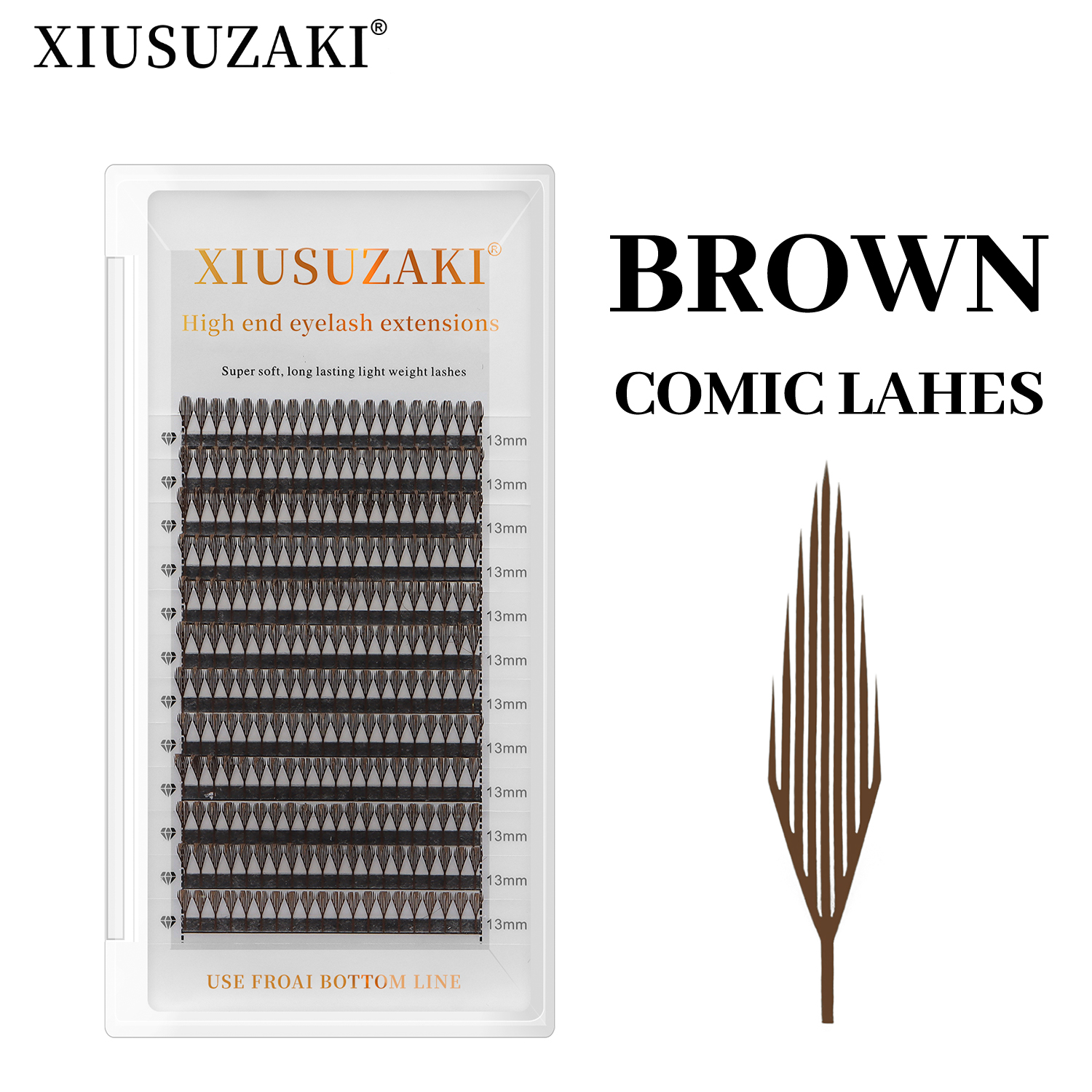 XIUSUZAKI Brown Comic Spire La - Eyelash Extension Wet Look avaliação e preço