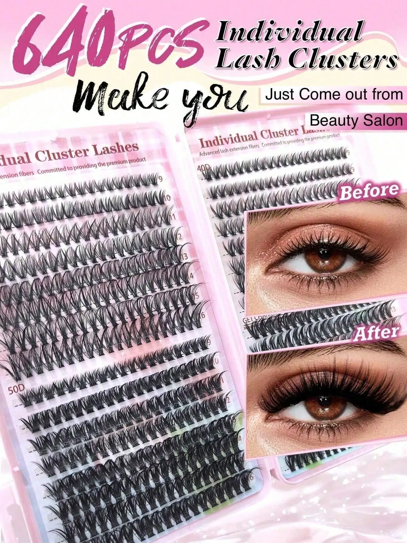 640Pcs Lash Clusters Kit 30D+4 - Eyelash Extension For Asian Eyes avaliação e preço