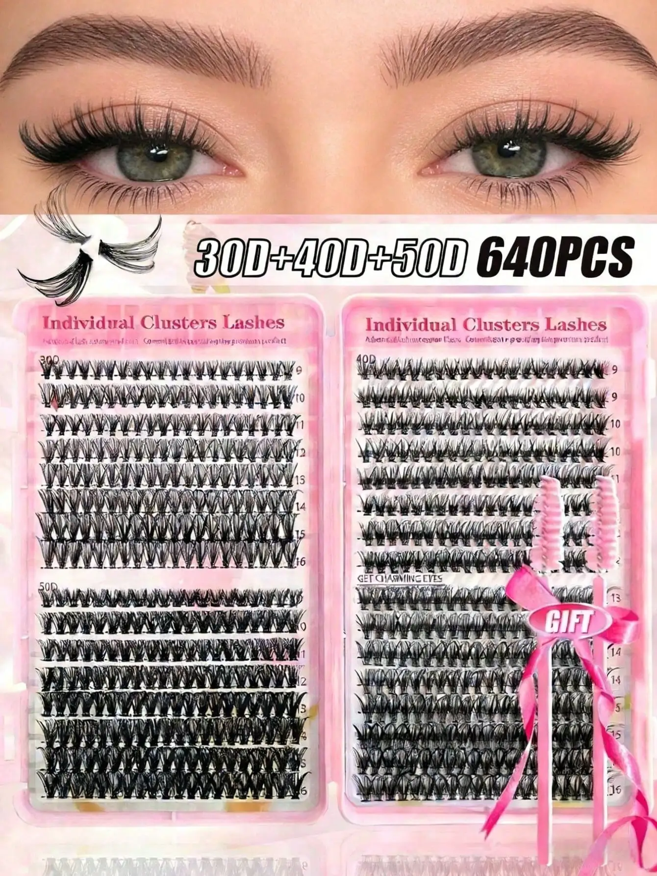 640Pcs Lash Clusters Kit 30D+4 - Eyelash Extension For Asian Eyes avaliação e preço
