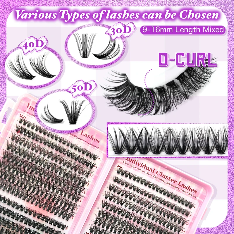 640Pcs Lash Clusters Kit 30D+4 - Eyelash Extension For Asian Eyes avaliação e preço