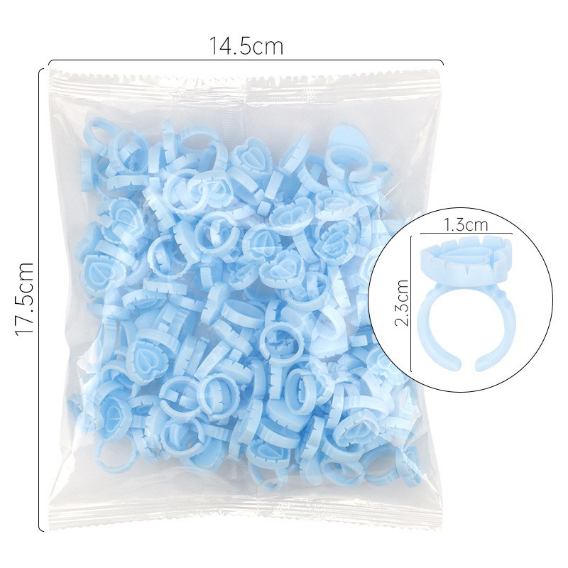 100Pcs Disposable Glue Ring Ho - Eyelash Extension Double Lash avaliação e preço