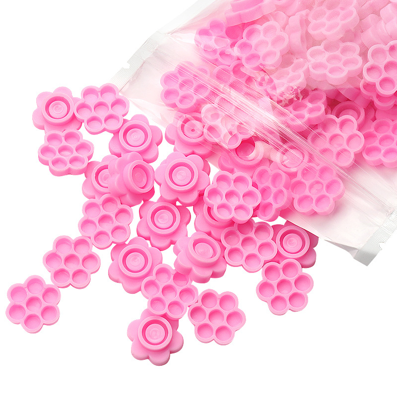 100 Pcs Pink Flower Glue Delay - Eyelash Extension Double Lash avaliação e preço