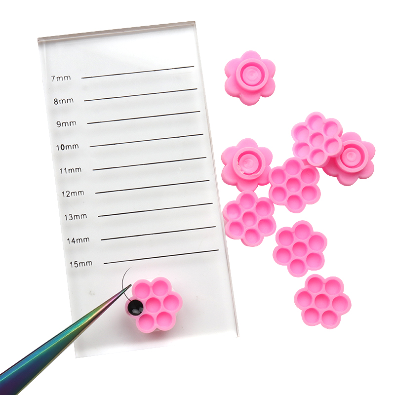 100 Pcs Pink Flower Glue Delay - Eyelash Extension Double Lash avaliação e preço