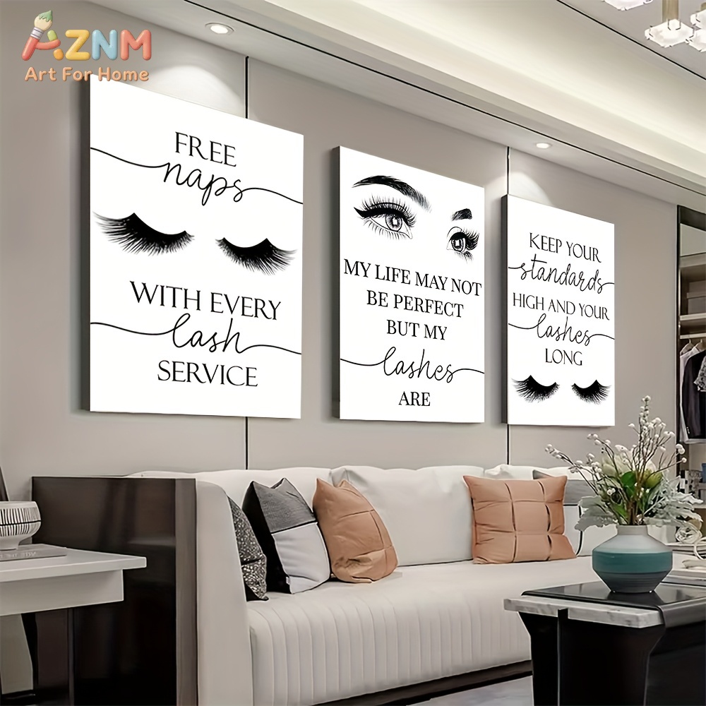 3pcs Unframed Beautiful Inspir - Eyelash Extension Quotes avaliação e preço