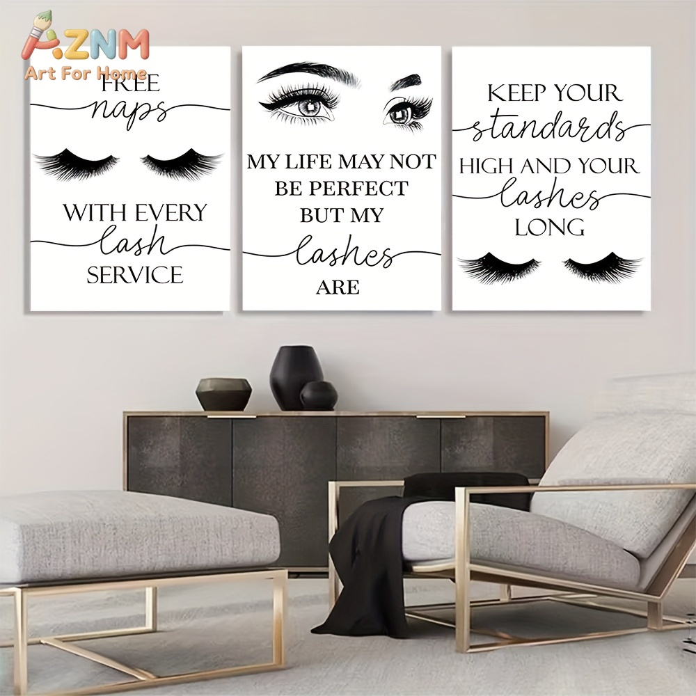 3pcs Unframed Beautiful Inspir - Eyelash Extension Quotes avaliação e preço