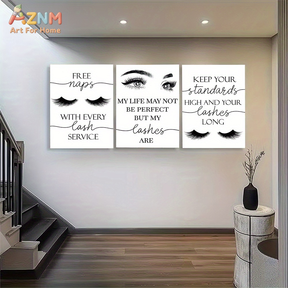 3pcs Unframed Beautiful Inspir - Eyelash Extension Quotes avaliação e preço
