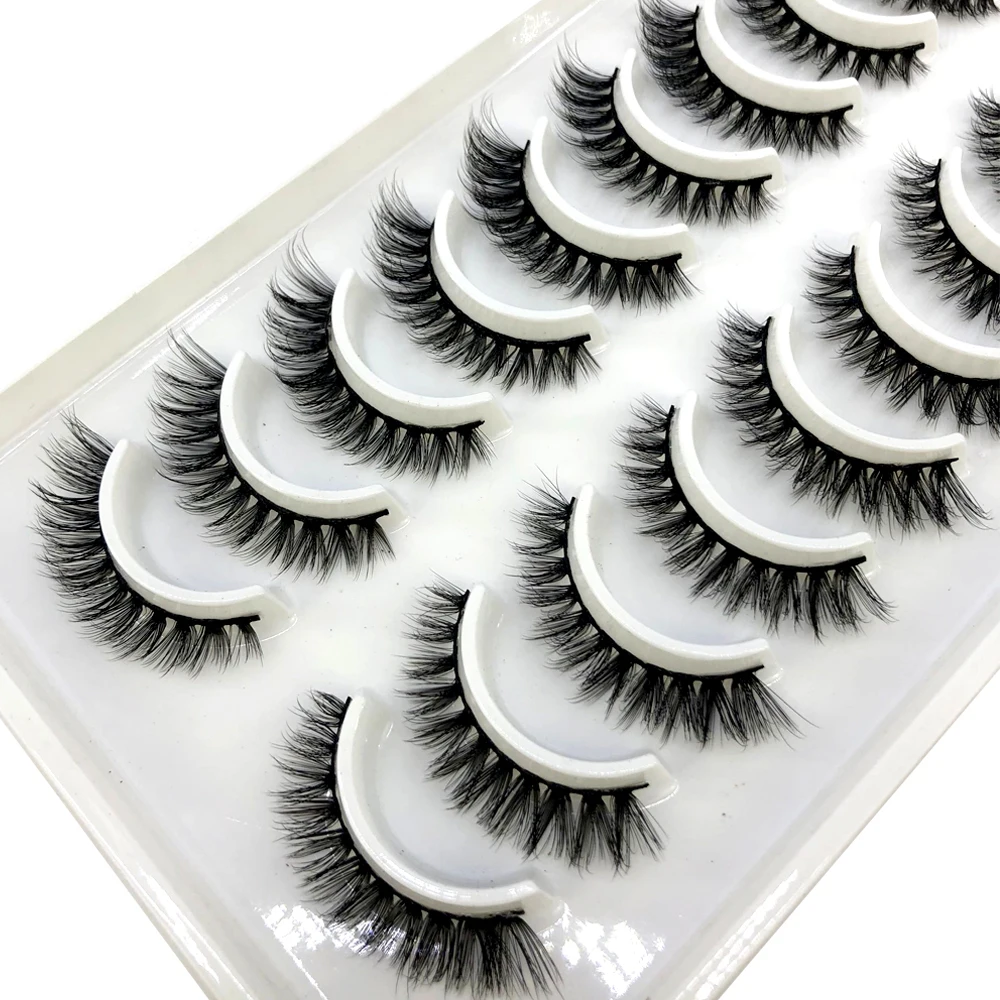 New 5/10Pairs 3D Faux Mink Eye - Eyelash Extension For Asian Eyes avaliação e preço