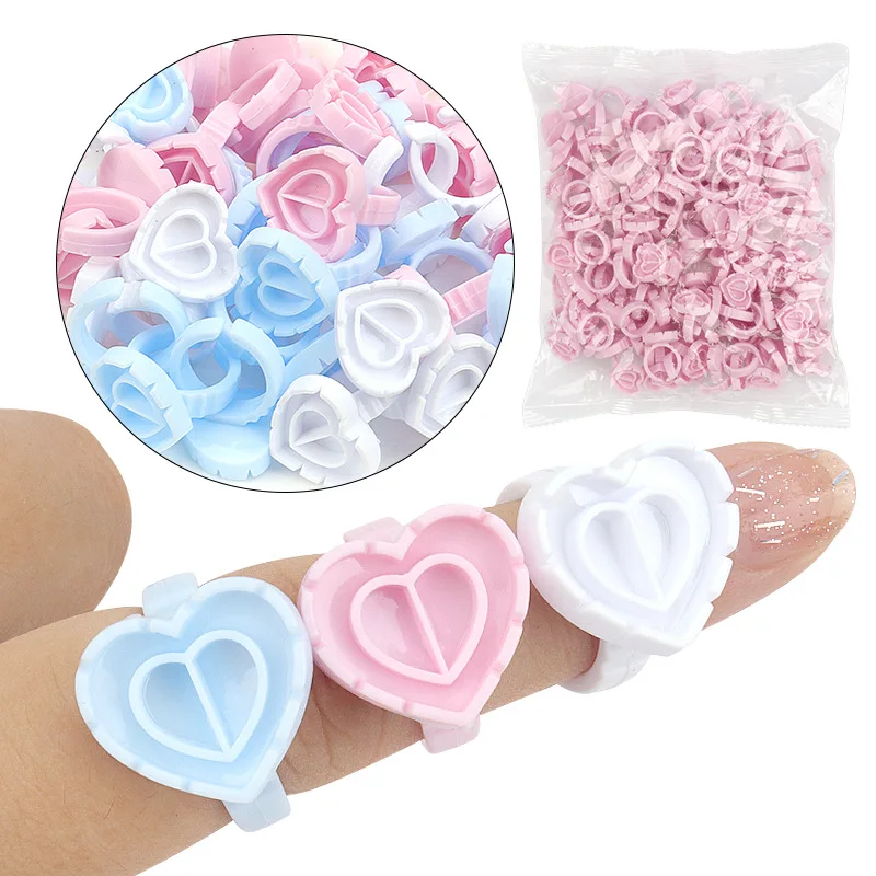 100 PCS Disposable Heart-shape - Eyelash Extension Double Lash avaliação e preço